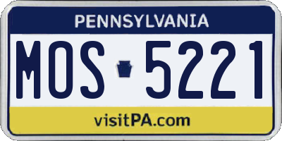 PA license plate MOS5221
