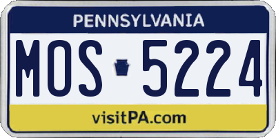 PA license plate MOS5224
