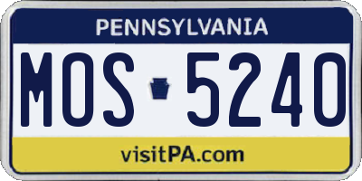 PA license plate MOS5240