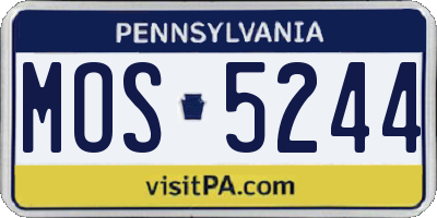 PA license plate MOS5244
