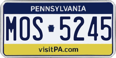 PA license plate MOS5245
