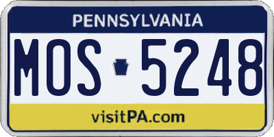 PA license plate MOS5248