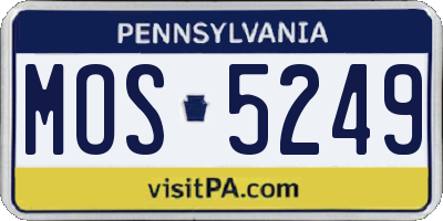 PA license plate MOS5249