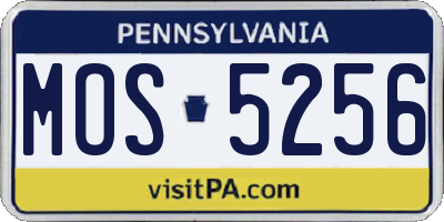 PA license plate MOS5256