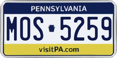 PA license plate MOS5259