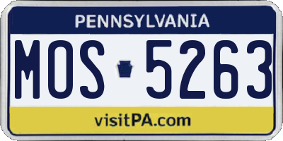 PA license plate MOS5263