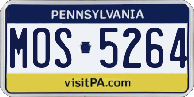 PA license plate MOS5264