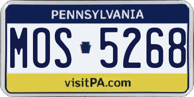 PA license plate MOS5268