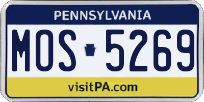 PA license plate MOS5269