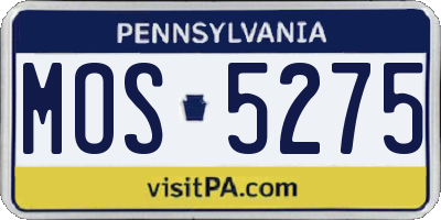 PA license plate MOS5275