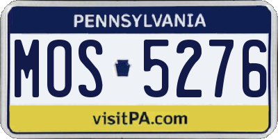PA license plate MOS5276