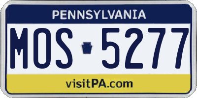 PA license plate MOS5277