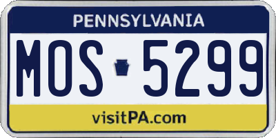 PA license plate MOS5299