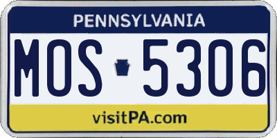PA license plate MOS5306