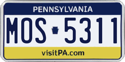 PA license plate MOS5311