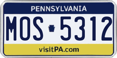 PA license plate MOS5312
