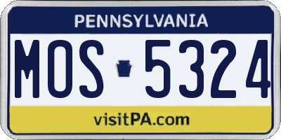 PA license plate MOS5324
