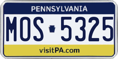 PA license plate MOS5325