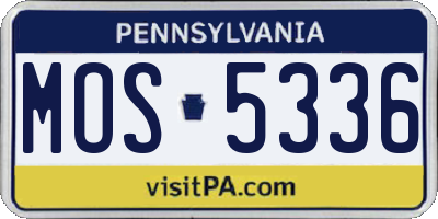 PA license plate MOS5336