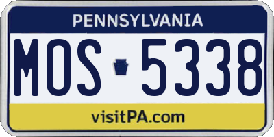 PA license plate MOS5338
