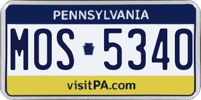 PA license plate MOS5340