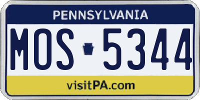 PA license plate MOS5344