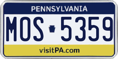PA license plate MOS5359
