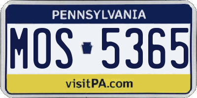 PA license plate MOS5365