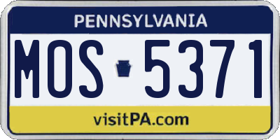 PA license plate MOS5371
