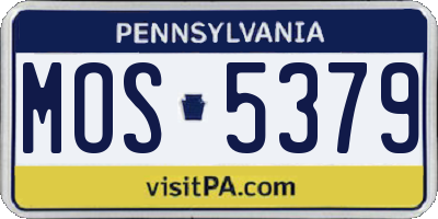 PA license plate MOS5379