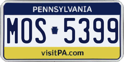 PA license plate MOS5399