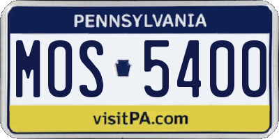 PA license plate MOS5400
