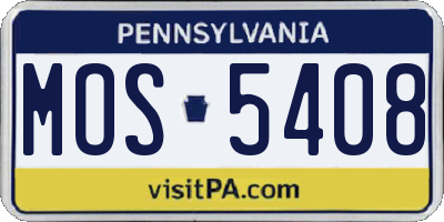PA license plate MOS5408