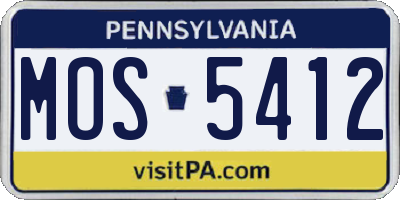 PA license plate MOS5412