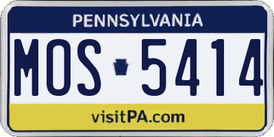 PA license plate MOS5414