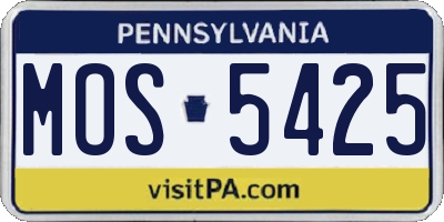 PA license plate MOS5425