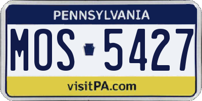 PA license plate MOS5427
