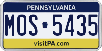 PA license plate MOS5435