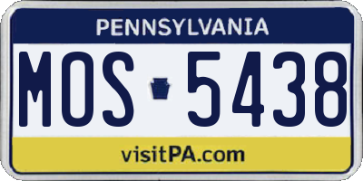 PA license plate MOS5438