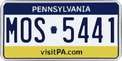 PA license plate MOS5441