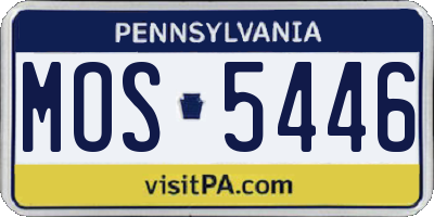 PA license plate MOS5446