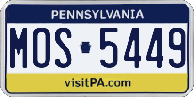 PA license plate MOS5449