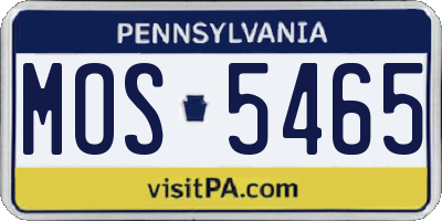 PA license plate MOS5465