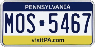 PA license plate MOS5467