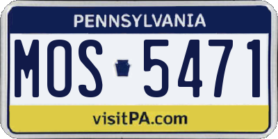 PA license plate MOS5471