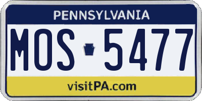 PA license plate MOS5477