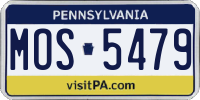 PA license plate MOS5479