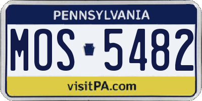 PA license plate MOS5482