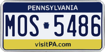 PA license plate MOS5486