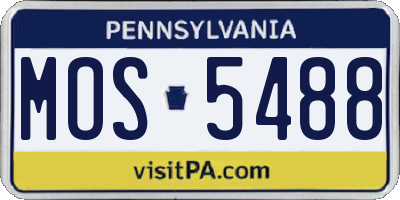 PA license plate MOS5488